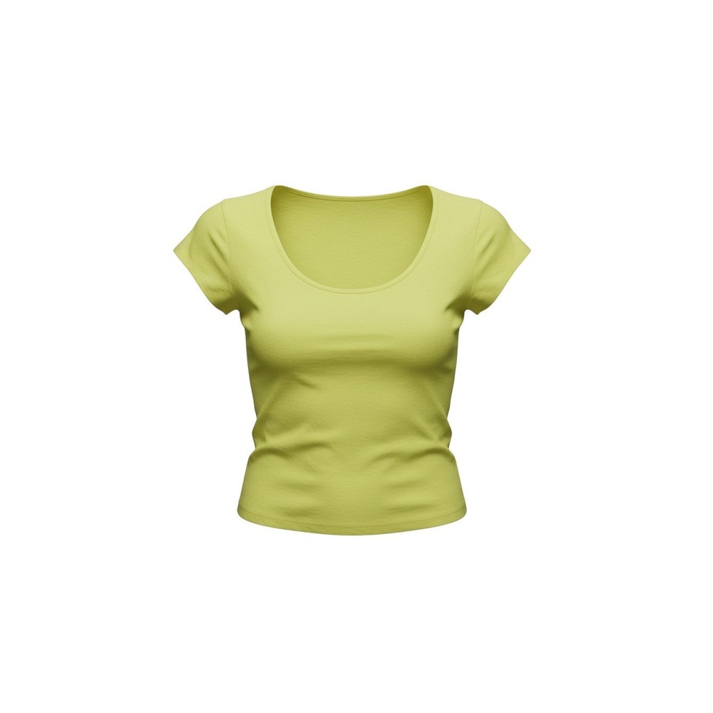 Ambiance Apparel Scoop Neck Top Womens L Yellow Short Sleeve Cotton Blend 65900